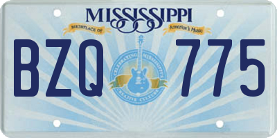 MS license plate BZQ775