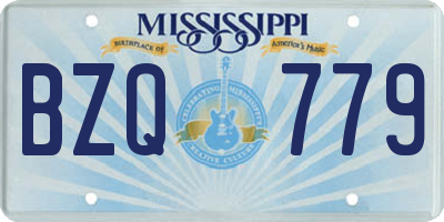 MS license plate BZQ779