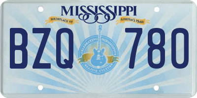 MS license plate BZQ780