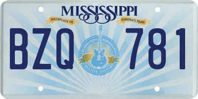 MS license plate BZQ781