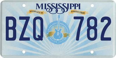 MS license plate BZQ782