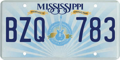 MS license plate BZQ783