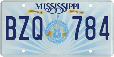 MS license plate BZQ784