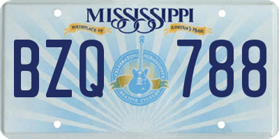 MS license plate BZQ788