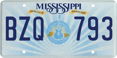 MS license plate BZQ793