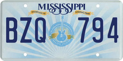 MS license plate BZQ794