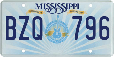MS license plate BZQ796