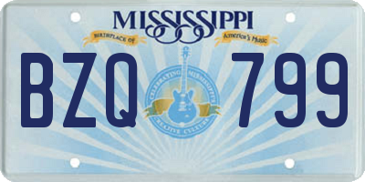 MS license plate BZQ799