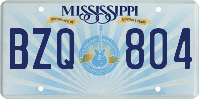 MS license plate BZQ804