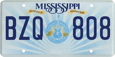 MS license plate BZQ808
