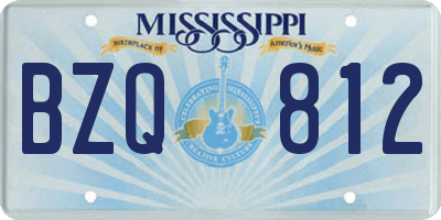 MS license plate BZQ812