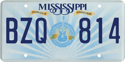 MS license plate BZQ814
