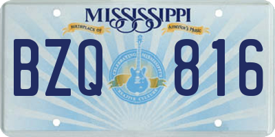 MS license plate BZQ816