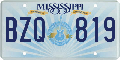 MS license plate BZQ819
