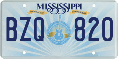 MS license plate BZQ820