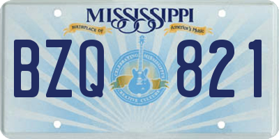 MS license plate BZQ821