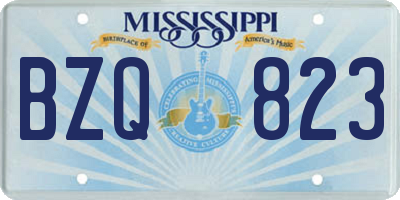 MS license plate BZQ823