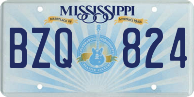 MS license plate BZQ824