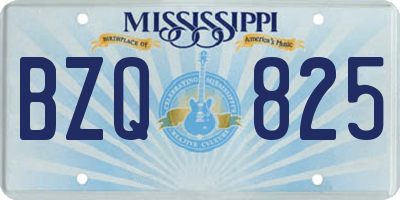 MS license plate BZQ825