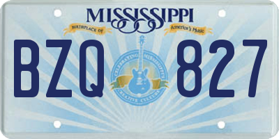 MS license plate BZQ827