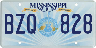 MS license plate BZQ828