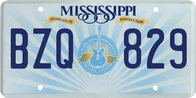 MS license plate BZQ829