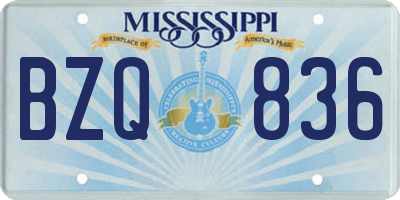 MS license plate BZQ836
