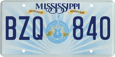 MS license plate BZQ840