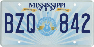 MS license plate BZQ842