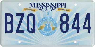 MS license plate BZQ844