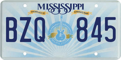 MS license plate BZQ845
