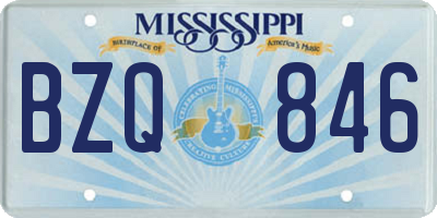 MS license plate BZQ846