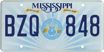 MS license plate BZQ848