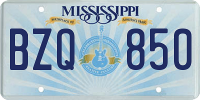 MS license plate BZQ850