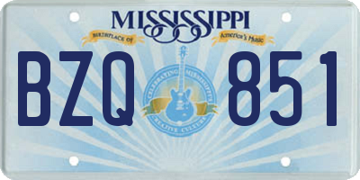 MS license plate BZQ851