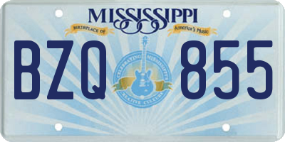 MS license plate BZQ855