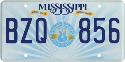 MS license plate BZQ856