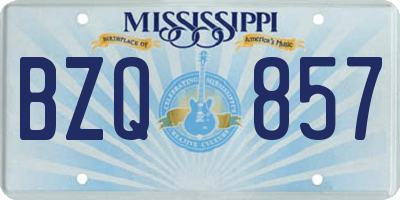 MS license plate BZQ857