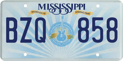 MS license plate BZQ858
