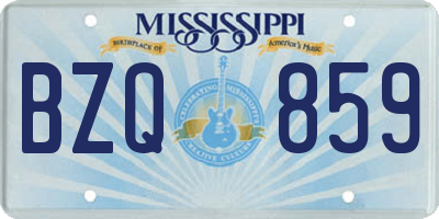 MS license plate BZQ859