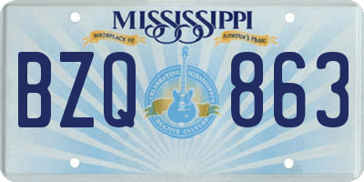 MS license plate BZQ863