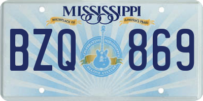 MS license plate BZQ869
