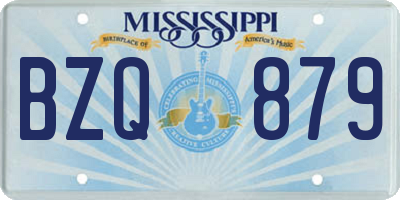 MS license plate BZQ879