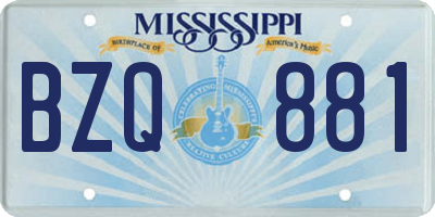 MS license plate BZQ881