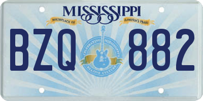 MS license plate BZQ882