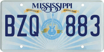 MS license plate BZQ883