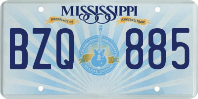 MS license plate BZQ885