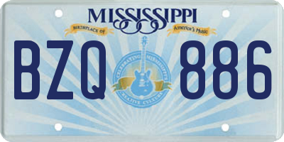 MS license plate BZQ886