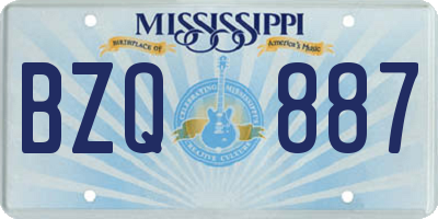 MS license plate BZQ887