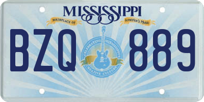 MS license plate BZQ889